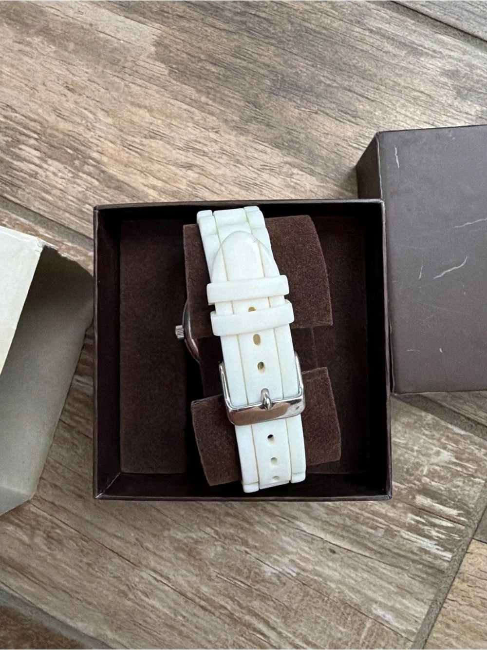 Women's White Ceramic Crystal Accent Watch G by guess silicone